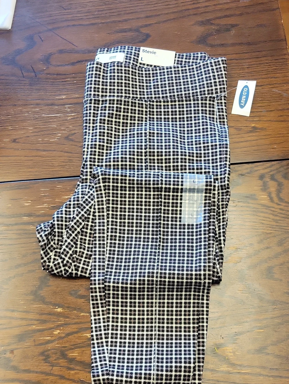 Stevies Kids Black & White Plaid Leggings